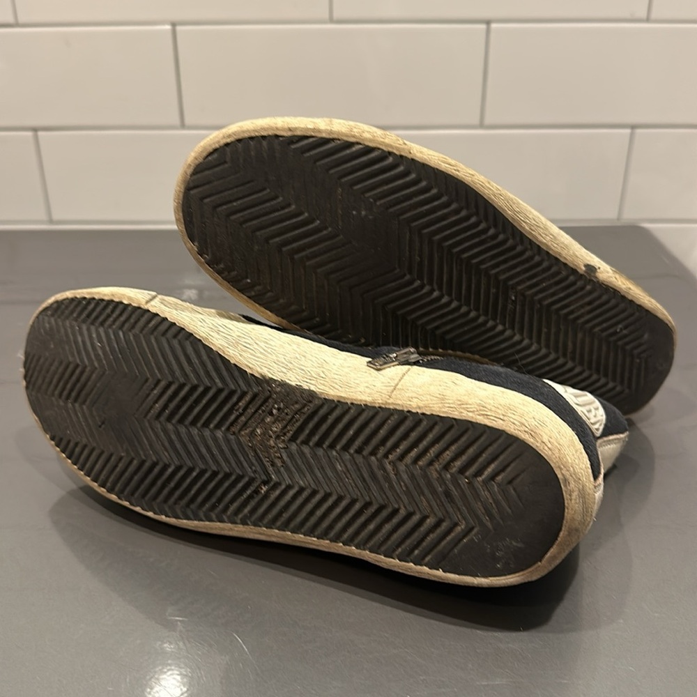 GOLDEN GOOSE Navy blue Francy sneaker 39 skateboard high top zip 9 - Picture 7 of 9